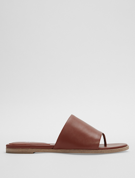 EDGE NAPPA LEATHER SLIDE - Terlik, Kahverengi