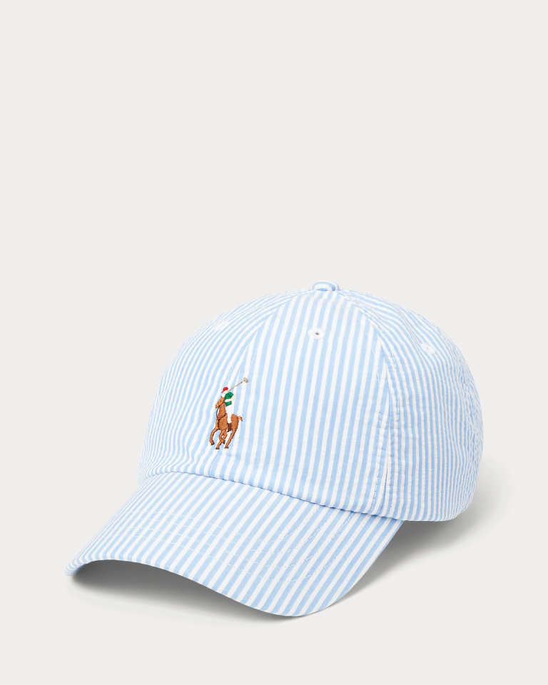 Cotton Seersucker Ball Cap - Şapka