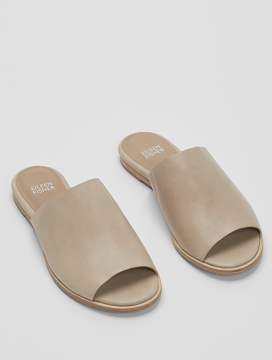 CLASS LEATHER SLIDE SANDAL - Terlik, Krem