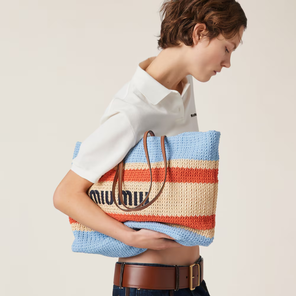 Woven fabric tote bag - Çanta