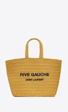 RIVE GAUCHE SUPPLE TOTE BAG IN RAFFIA CROCHET - Çanta, Sarı