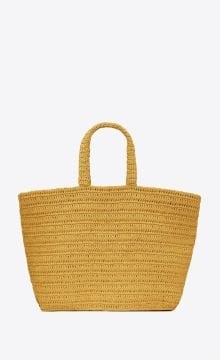 RIVE GAUCHE SUPPLE TOTE BAG IN RAFFIA CROCHET - Çanta, Sarı