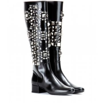 Babies studded leather boots - Boots, Black