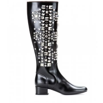 Babies studded leather boots - Boots, Black