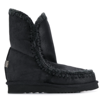 Eskimo wedge knitted boots - Bot, Siyah