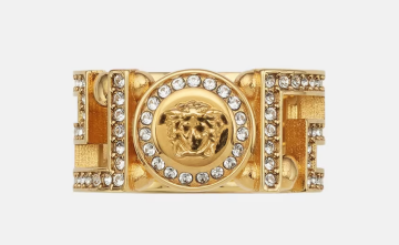 CRYSTAL MEDUSA GRECA RING - Ring, Gold