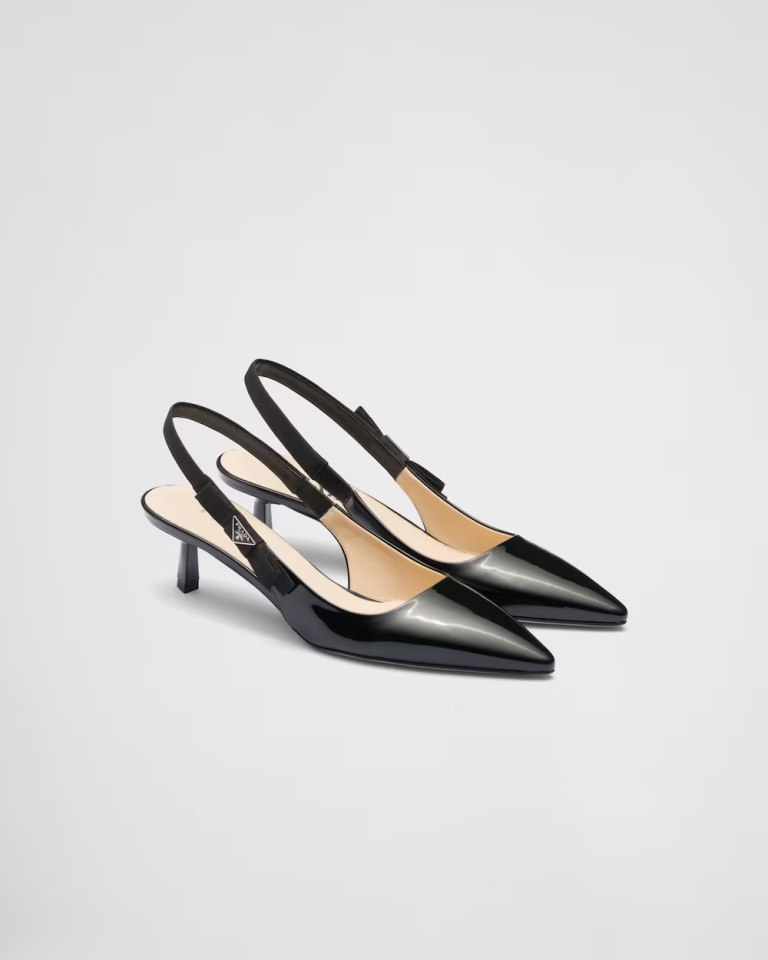Patent leather slingbacks - Topuklu Ayakkabı