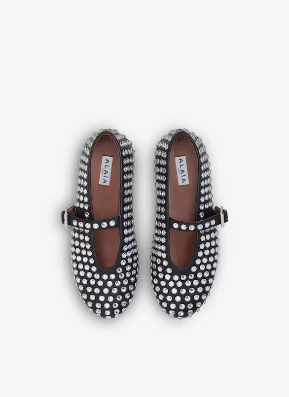 STRASS LAMBSKIN BALLET FLATS - Babet