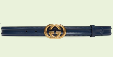 Belt with Interlocking G - Belt, Navy Blue