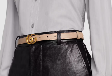 GG Marmont reversible thin belt - Belt, Powder