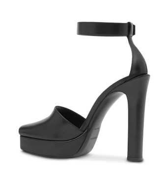 monogram motif leather peep-toe sandals - Shoes, Black