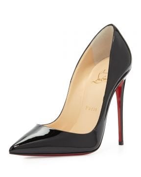 So Kate Patent Red Sole Heeled Shoes, Black