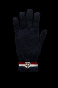Tricolour Knit Gloves - Eldiven, Siyah