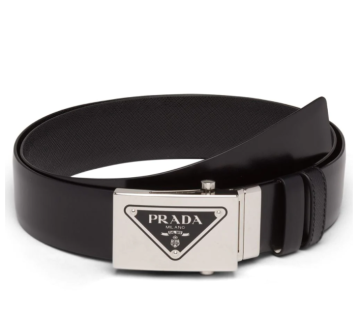 reversible logo-buckle leather belt - Belt, Black