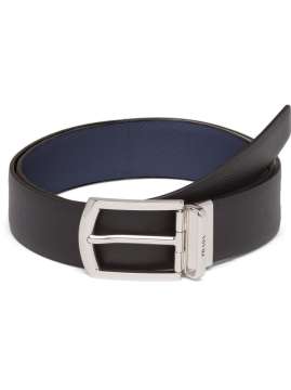 reversible Saffiano leather belt - Belt, Black