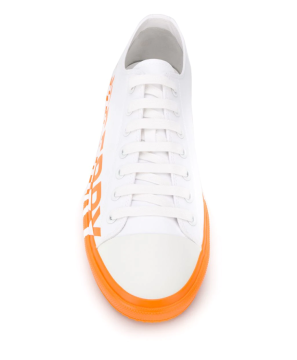 logo print low-top sneakers - Ayakkabı, Beyaz