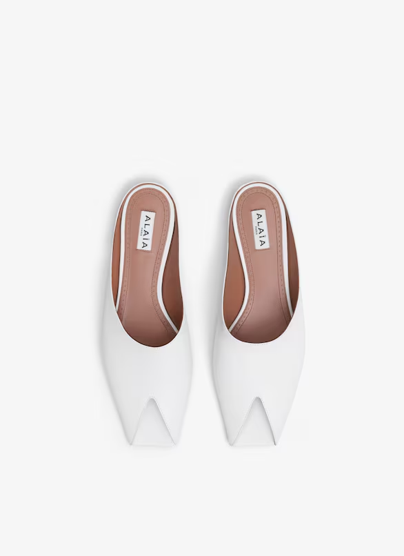 SPIKE FLAT MULES IN CALFSKIN - Terlik