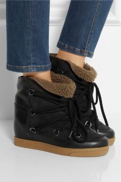 Nowles Shearling Concealed Boots - Boots, Black