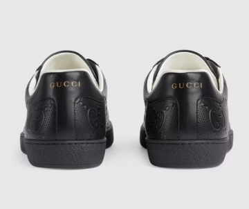 Men's Ace GG embossed sneaker - Shoes, Black