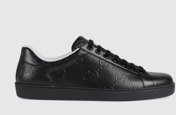 Men's Ace GG embossed sneaker - Shoes, Black