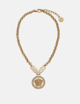 Striped Medusa necklace - Necklace, Gold