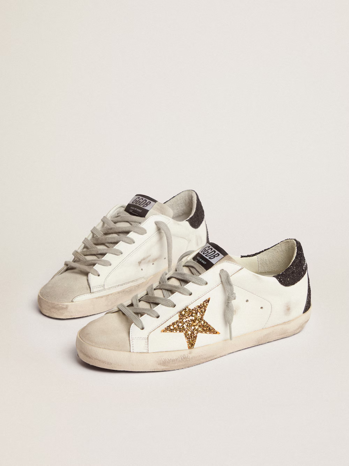 Women's Super-Star with gold star - Ayakkabı