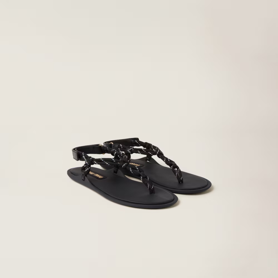 Riviere cord and leather sandals - Sandalet