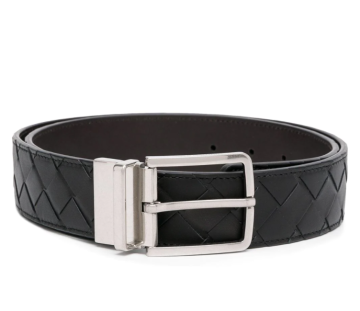 Intrecciato leather belt - Belt, Black