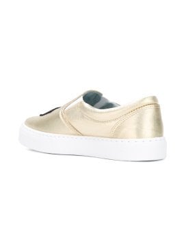 metallic slip-on sneakers - Ayakkabı, Gold