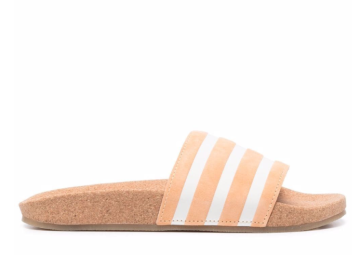 Adilette striped slides - Terlik, Somon Pembe