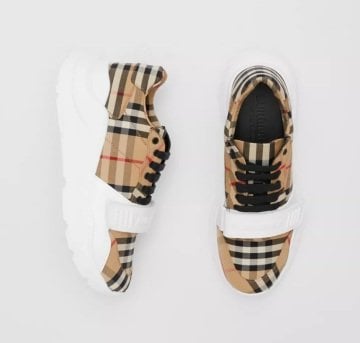 Vintage Check Cotton Sneakers - Ayakkabı, Desenli