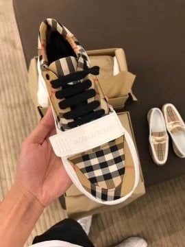 Vintage Check Cotton Sneakers - Ayakkabı, Desenli