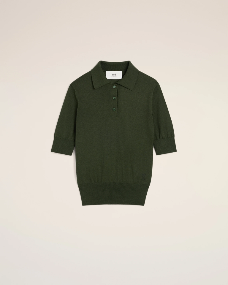 Ami de Coeur Tone On Tone Wool Polo Shirt - Polo Tshirt