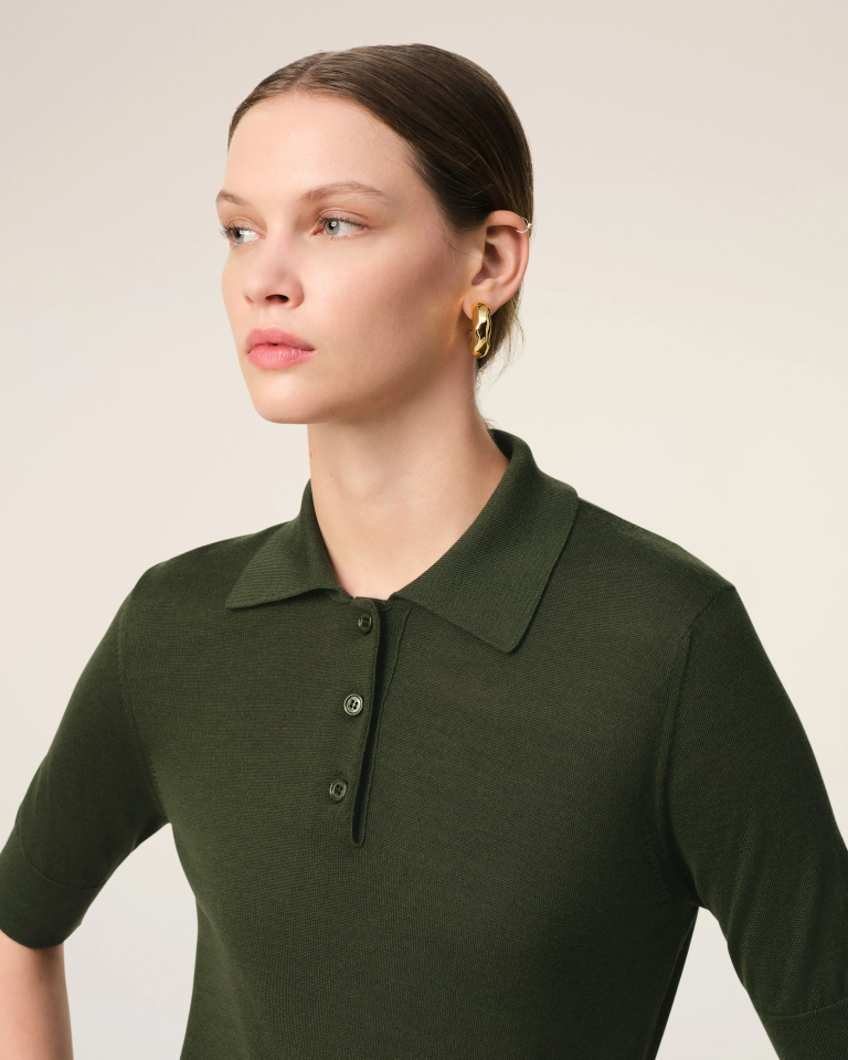 Ami de Coeur Tone On Tone Wool Polo Shirt - Polo Tshirt