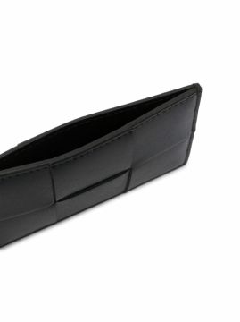 Intrecciato leather cardholder - Kartlık, Siyah