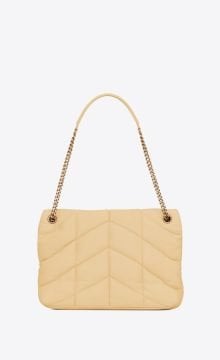 PUFFER MEDIUM CHAIN BAG IN QUILTED LAMBSKIN - Çanta, Krem