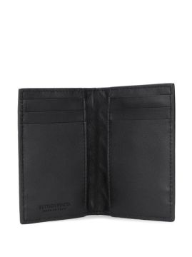 Intrecciato foldover cardholder - Wallet, Black