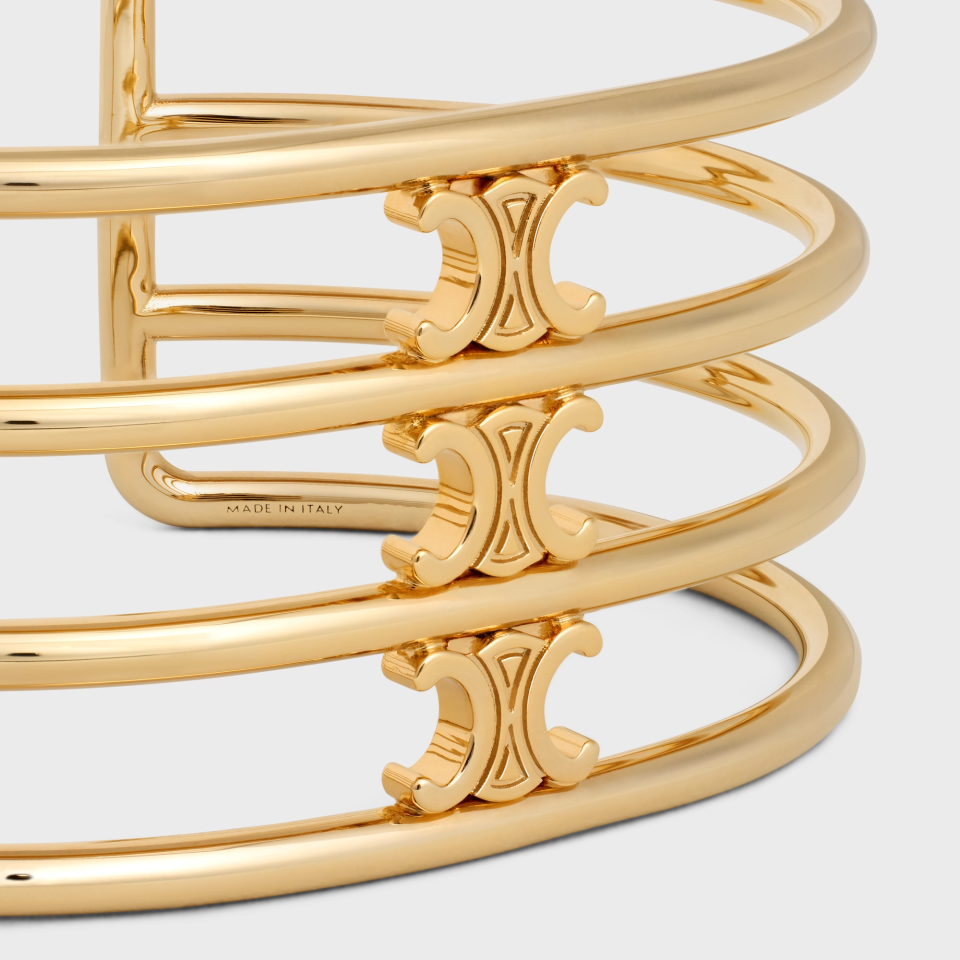 TRIOMPHE CAGE CUFF IN BRASS WITH GOLD FINISH - Bilezik