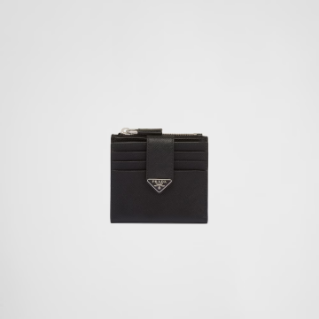 Saffiano and leather card holder - Wallet, Black