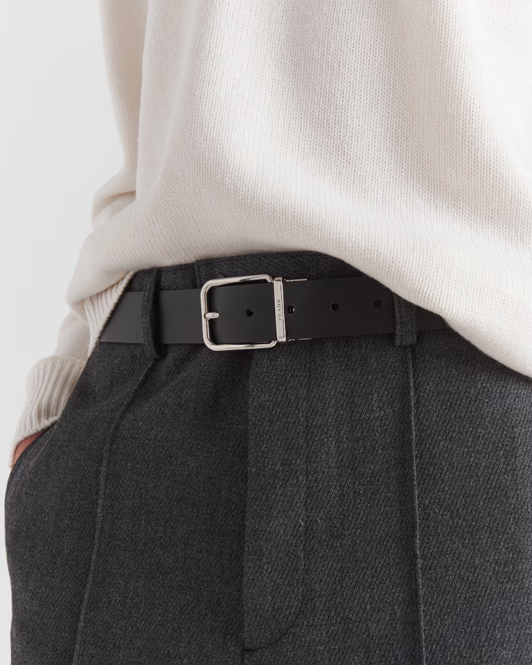 Saffiano leather belt - Kemer, Siyah