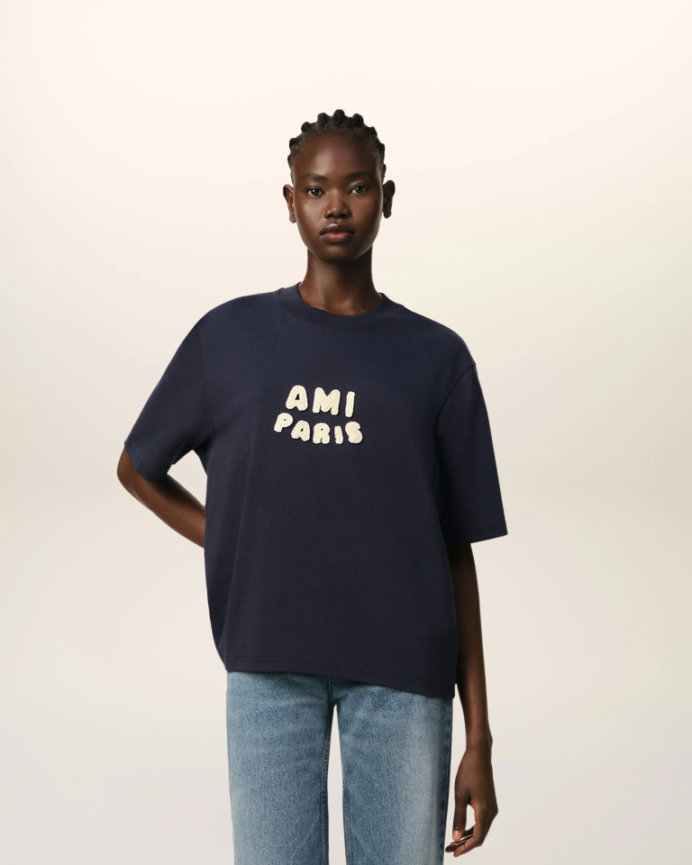 Cotton T-Shirt Ami Paris Patch - Tshirt