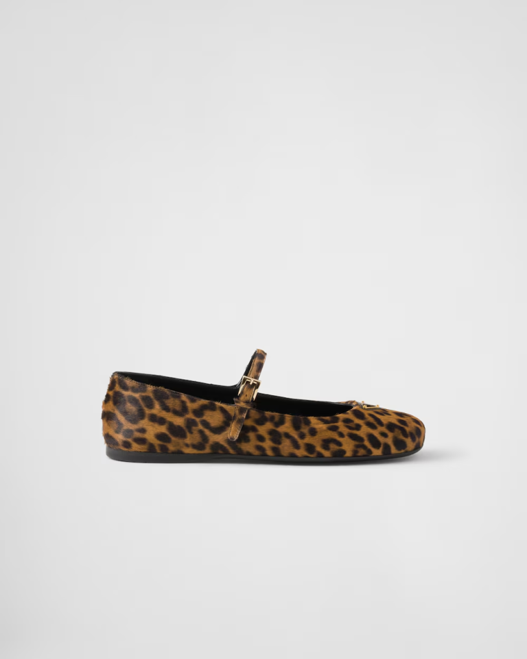 Printed leather ballerinas - Ayakkabı