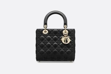Lady Dior Medium Bag - Tasche, Schwarz