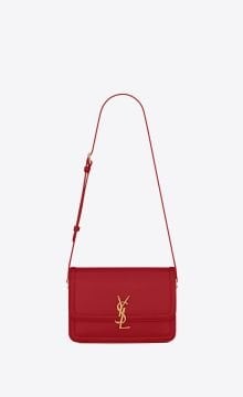 SOLFERINO MEDIUM SATCHEL IN BOX SAINT LAURENT LEATHER - Bag, Red