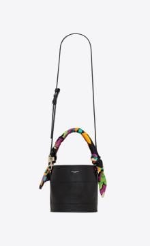 BAHIA SMALL BUCKET BAG IN SMOOTH LEATHER - Çanta, Siyah