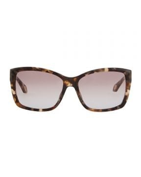 Rectangle Plastic Sunglasses - Güneş Gözlüğü, Kahverengi