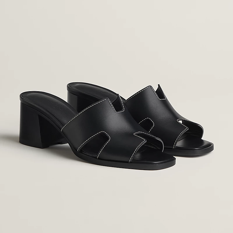 Helia 60 sandal terlik siyah topuklu hermes