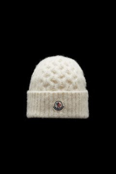 Cable Knit Beanie - Beret, White