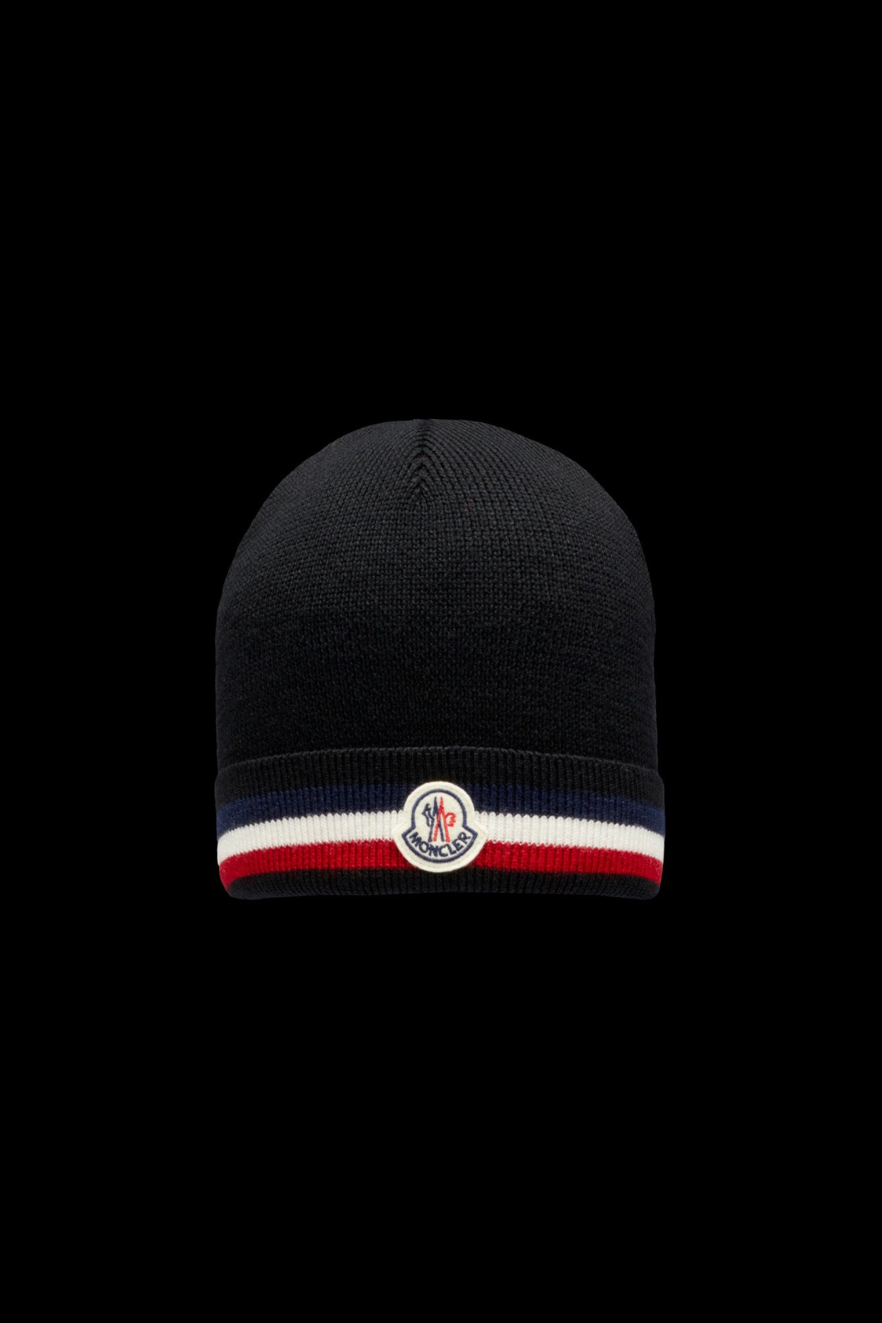 Tricolour Wool Beanie Bere Siyah apka Bere Moncler