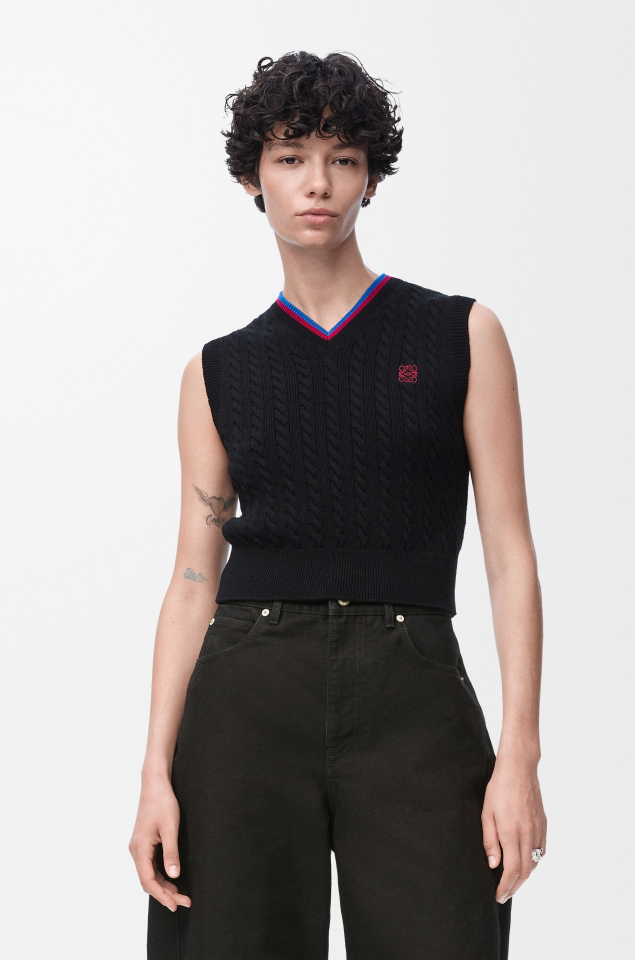 Sleeveless cotton sweater - Yelek